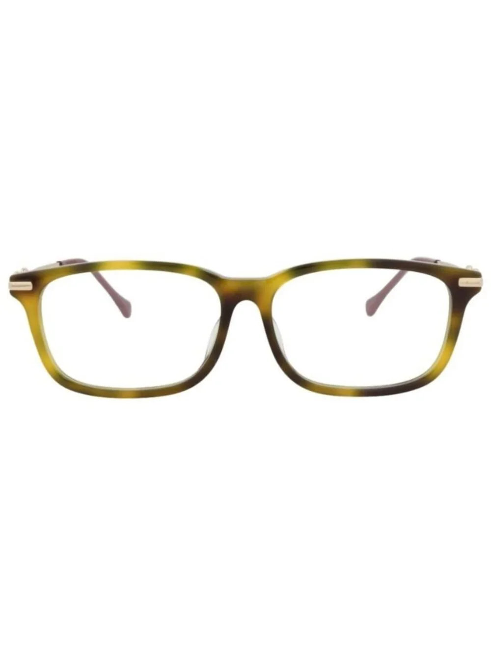 New Gucci Womens Square/Rectangle Havana Gold Transparent Fashion Designer Eyegl